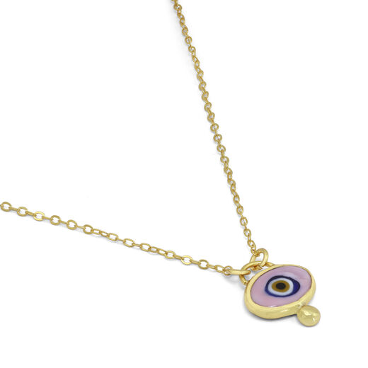 Pink evil eye necklace by Ottoman Hands